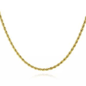 18k Gold Plated 316L Stainless Steel Rope Chain Necklace
